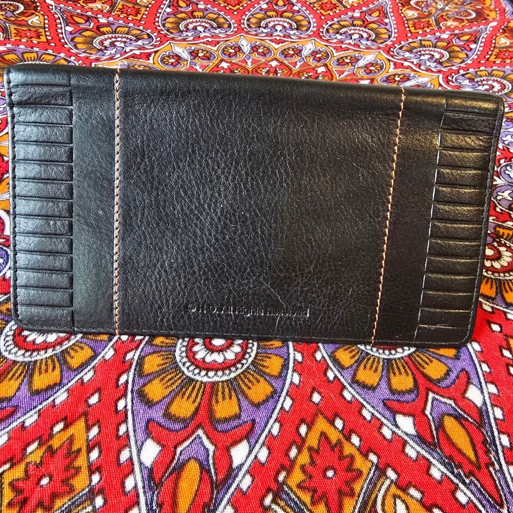 Harley Davidson LEather Checkbook cover or cash wallet - Picture 2 of 5